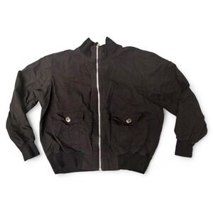 Y2K 100% cotton womens Helium blk bomber jacket, fits size small (marked 1X)